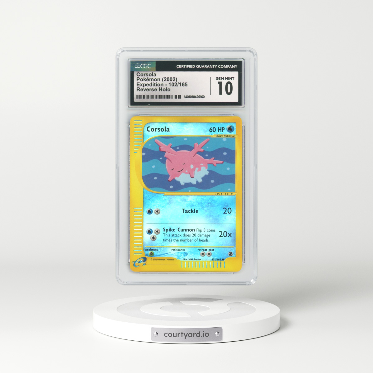 2002 Expedition #102 Corsola - Holo e-Card Symbol (CGC 10 GEM MINT)