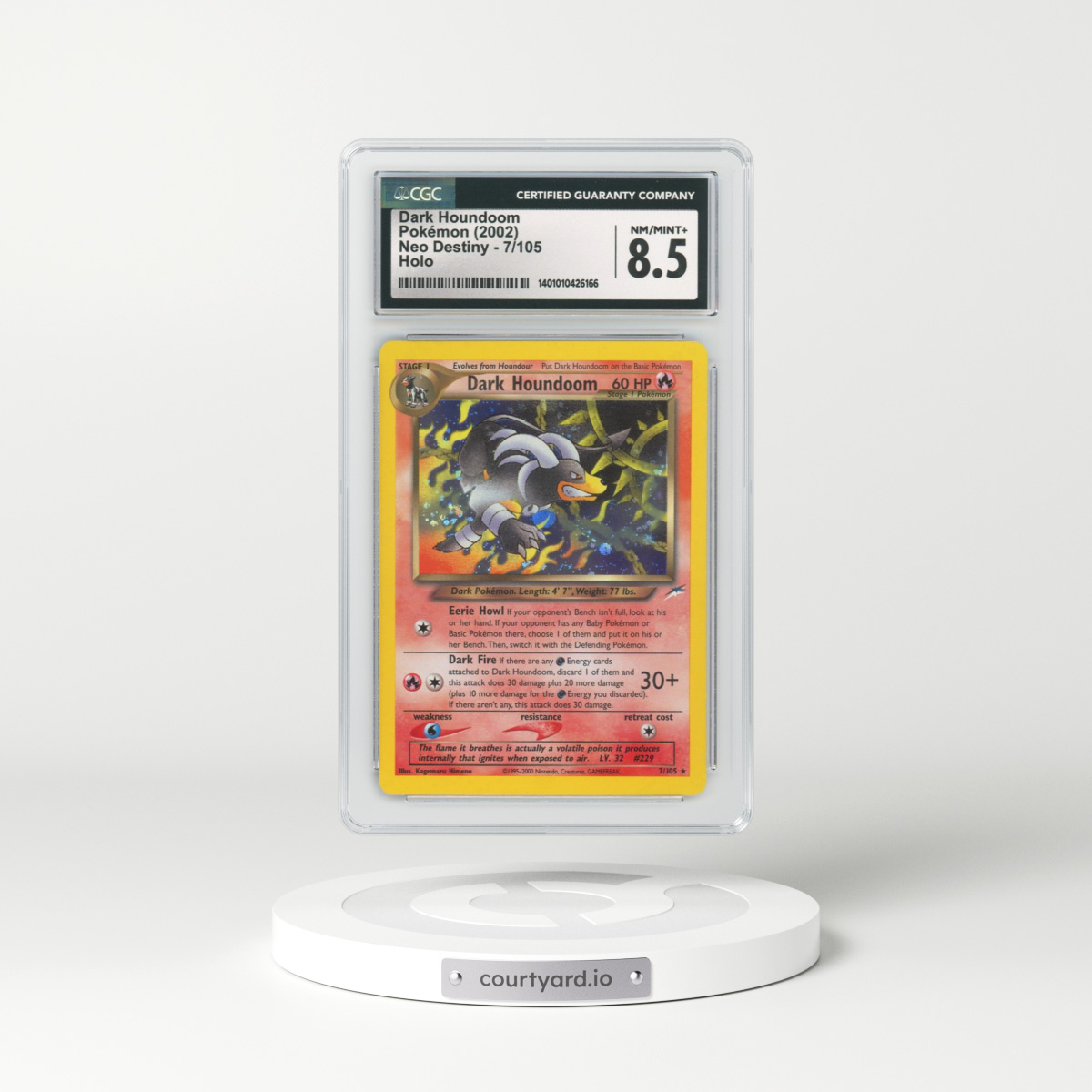 2002 Neo Destiny #7 Dark Houndoom - Holo (CGC 8.5 NM-MT+)