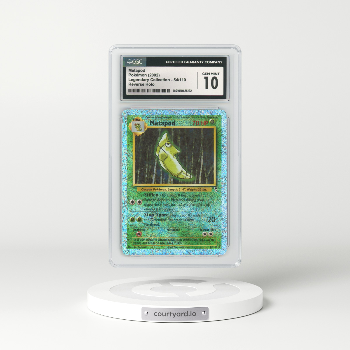 2002 Legendary Collection #54 Metapod - Holo (CGC 10 GEM MINT)