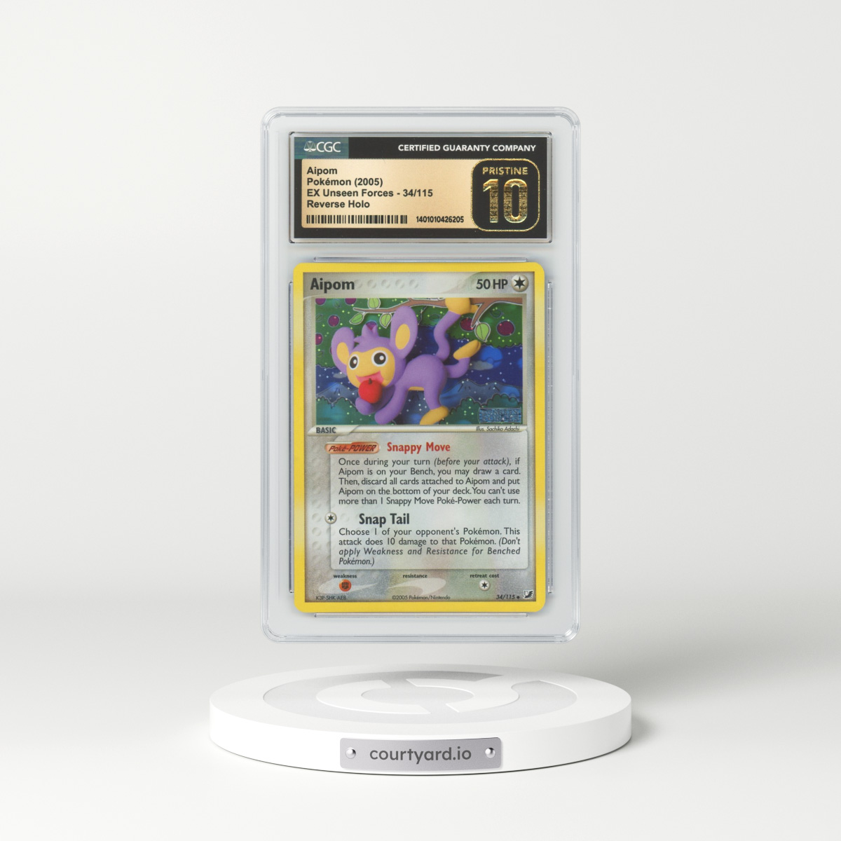 2005 EX Unseen Forces #34 Aipom - Holo (CGC 10 PRISTINE)