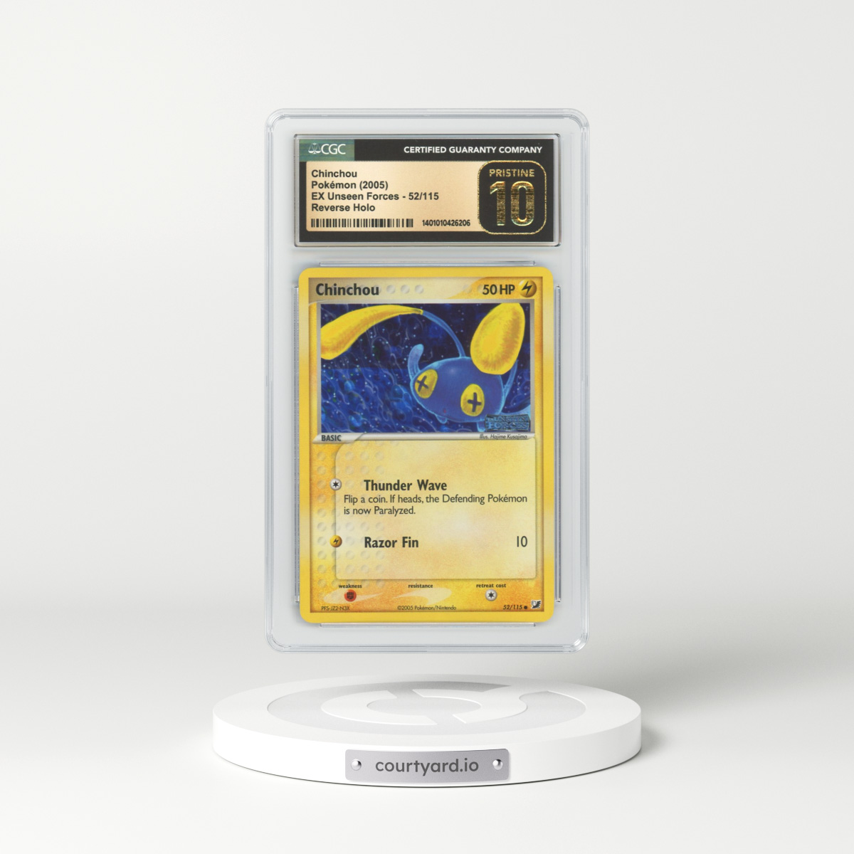 2005 EX Unseen Forces #52 Chinchou - Holo (CGC 10 PRISTINE)