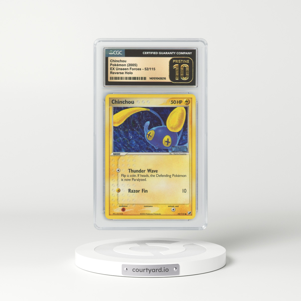 2005 EX Unseen Forces #52 Chinchou - Holo (CGC 10 PRISTINE)