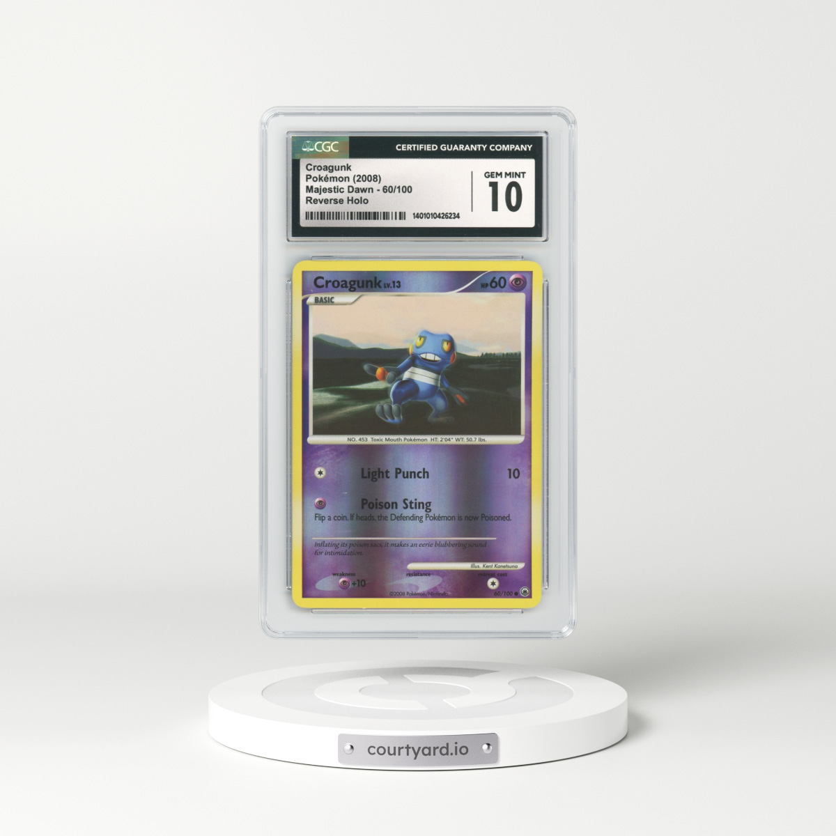 2008 Majestic Dawn #60 Croagunk - Holo (CGC 10 GEM MINT)