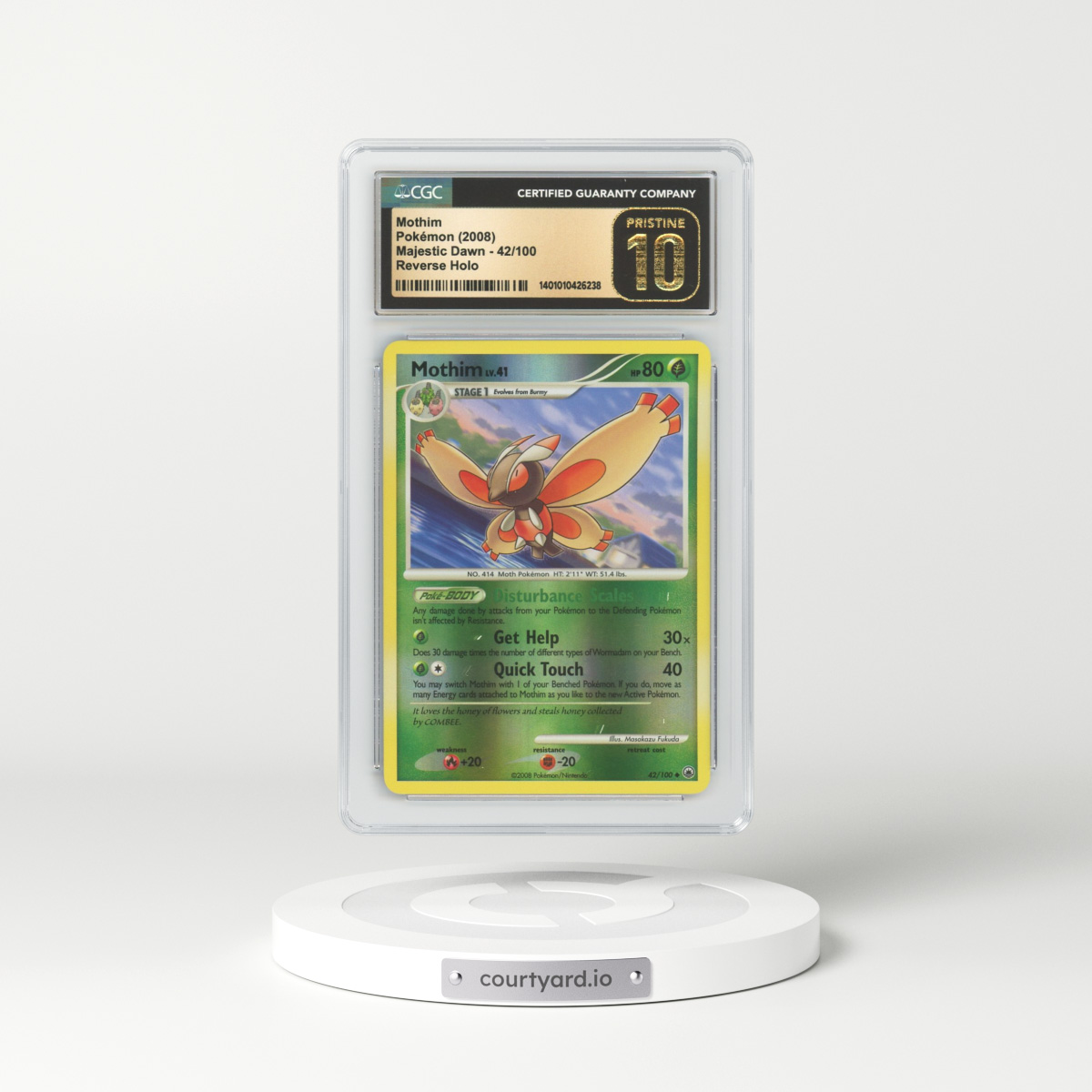 2008 Majestic Dawn #42 Mothim - Holo (CGC 10 PRISTINE)