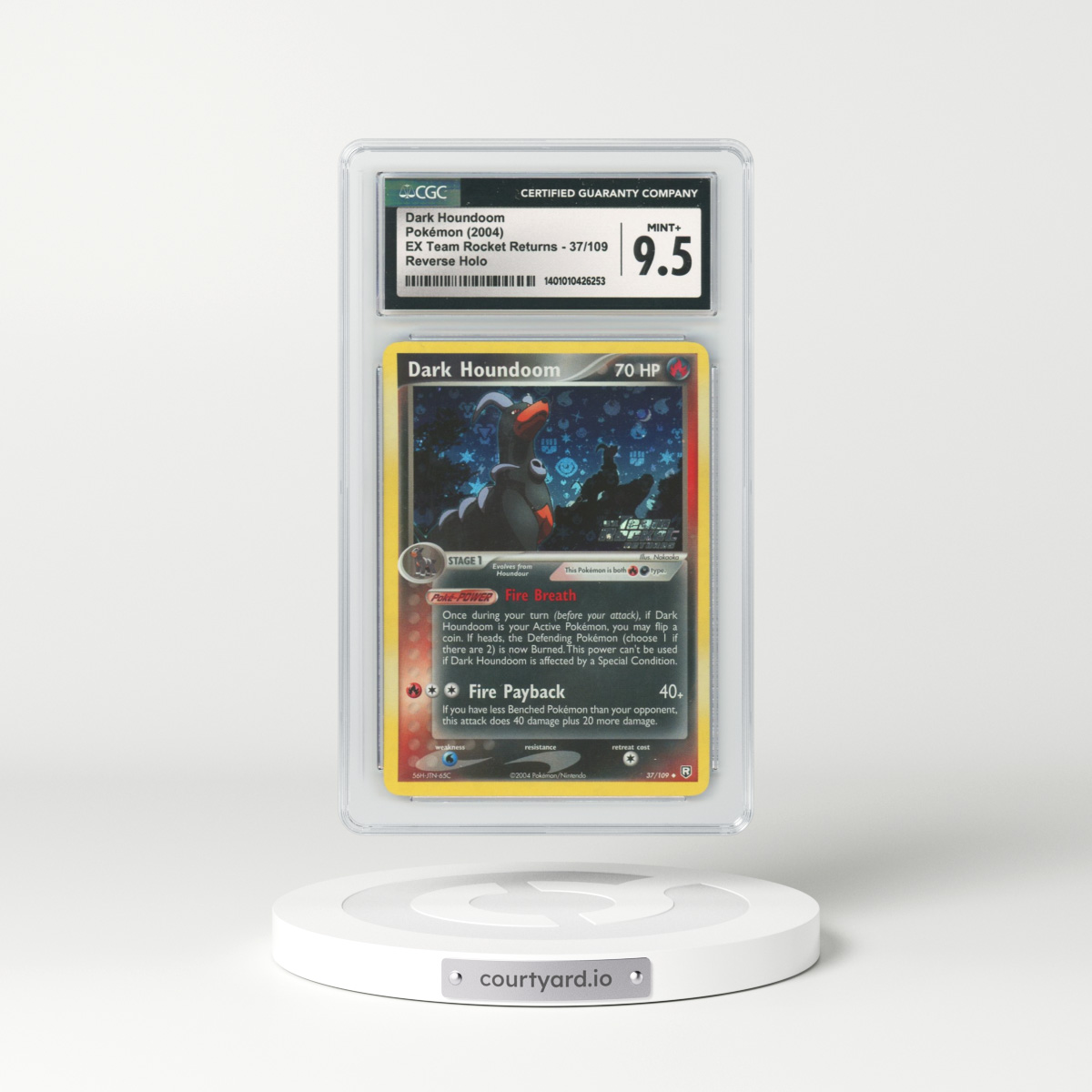2004 EX Team Rocket Returns #37 Dark Houndoom - Holo (CGC 9.5 MINT+)