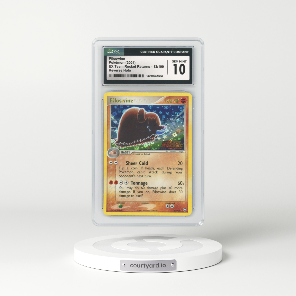 2004 EX Team Rocket Returns #13 Piloswine - Holo (CGC 10 GEM MINT)