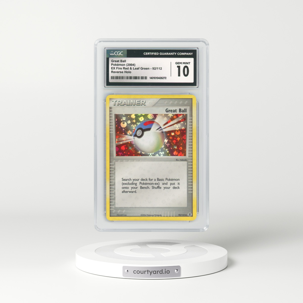 2004 EX FireRed & LeafGreen #92 Great Ball - Holo (CGC 10 GEM MINT)