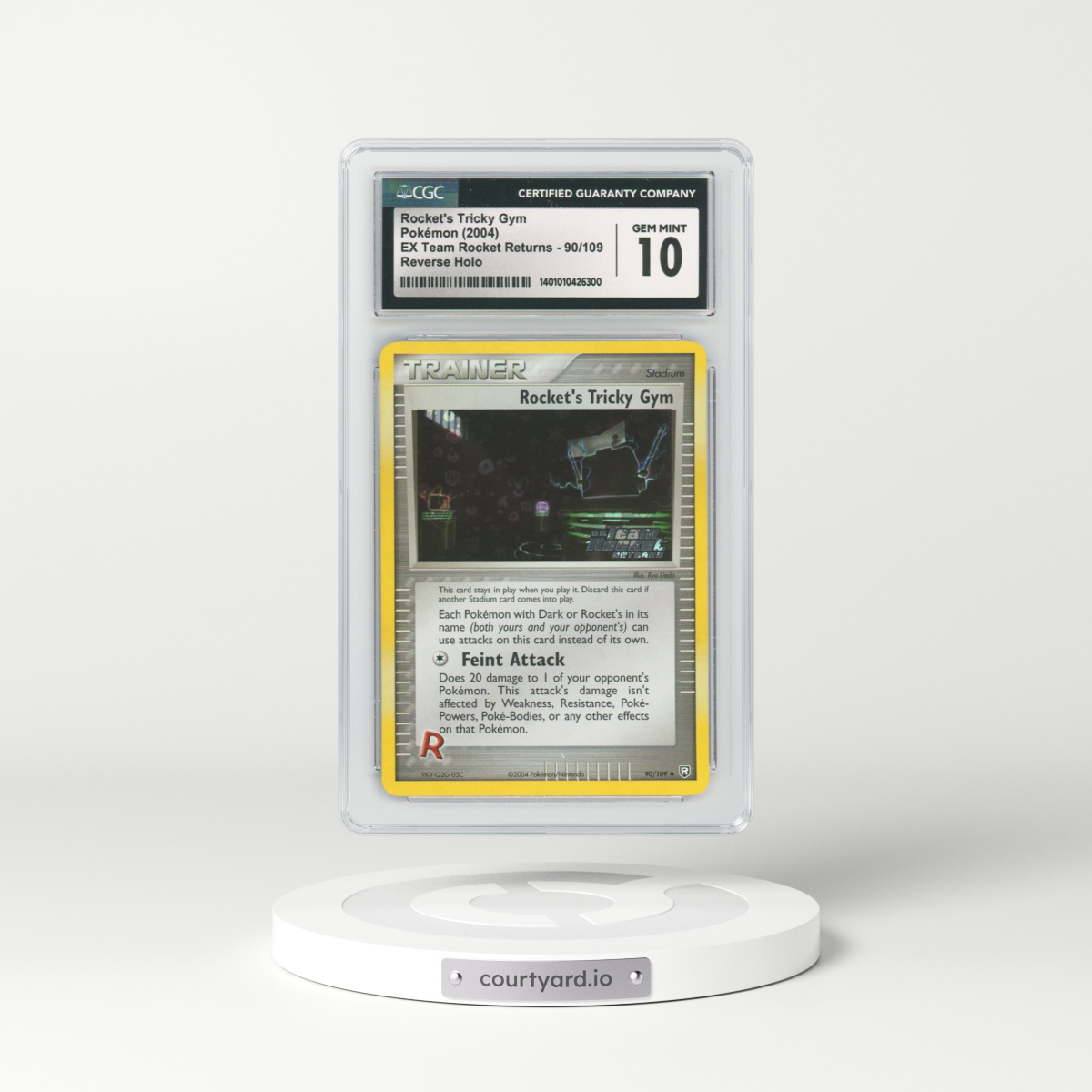 2004 EX FireRed & LeafGreen #90 Rocket's Tricky Gym - Holo (CGC 10 GEM MINT)