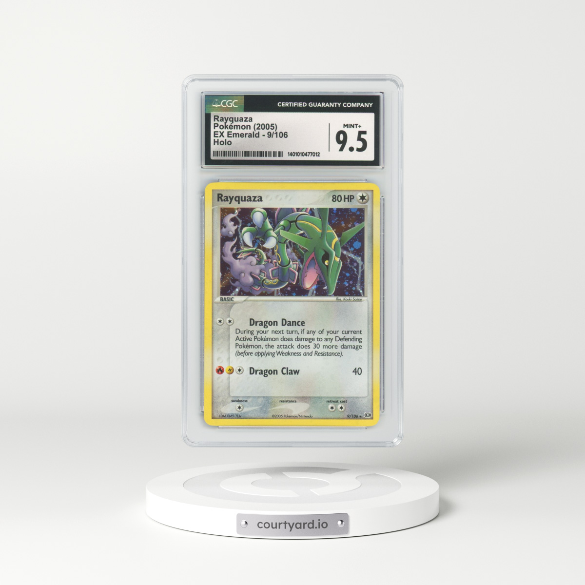 2005 EX Emerald #9 Rayquaza - Holo (CGC 9.5 MINT+)