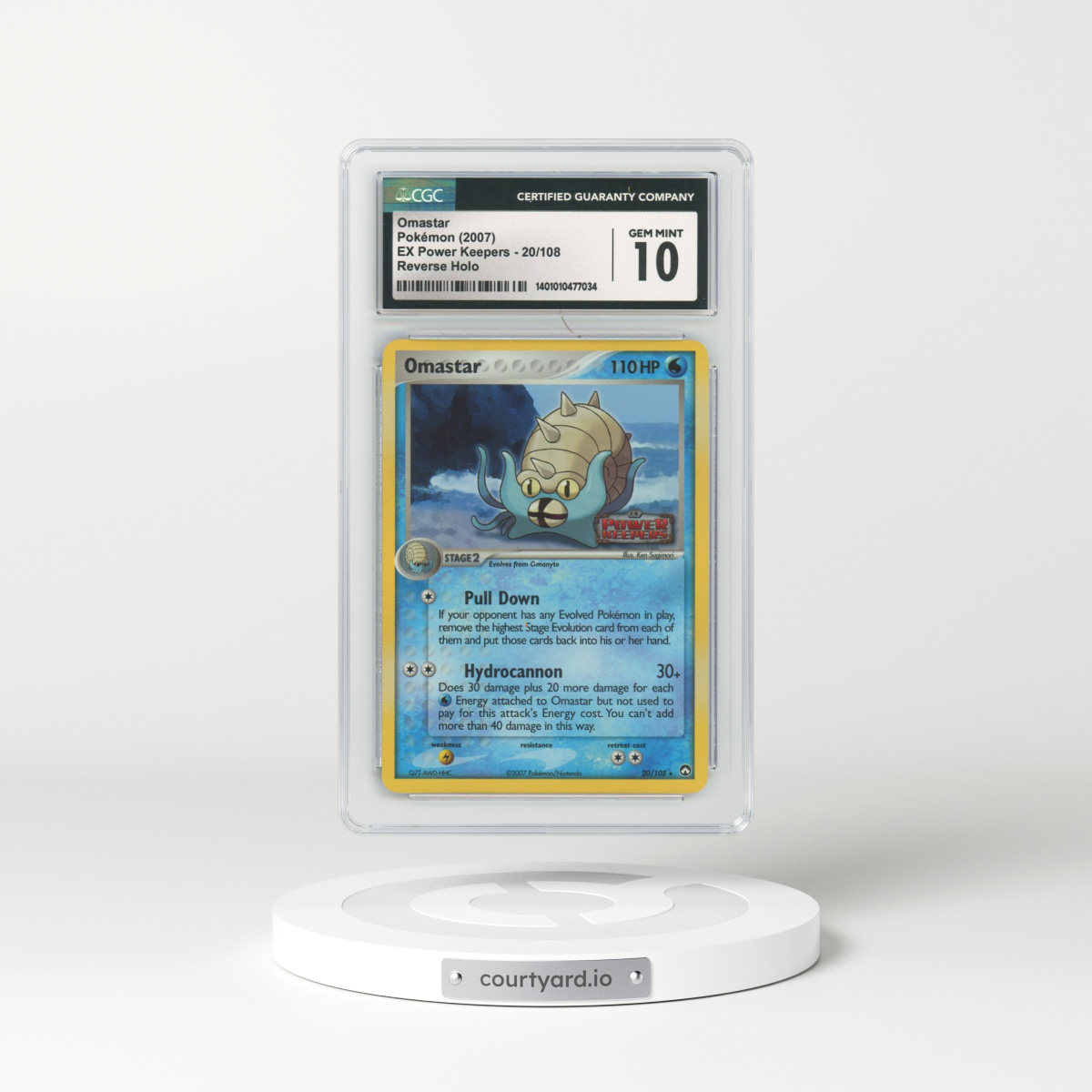 2007 EX Power Keepers #20 Omastar - Holo (CGC 10 GEM MINT)
