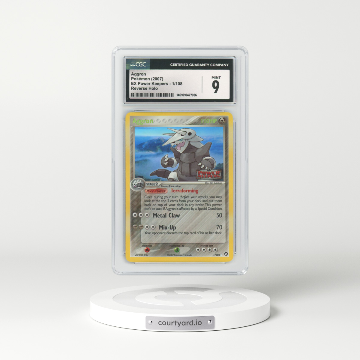 2007 EX Power Keepers #1 Aggron - Holo (CGC 9 MINT)