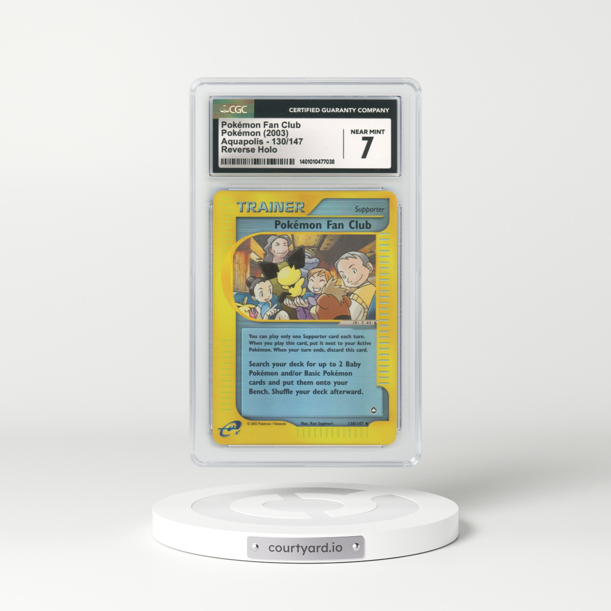 2003 Aquapolis #130 Pokemon Fan Club - Holo e-Card Symbol (CGC 7 NM)