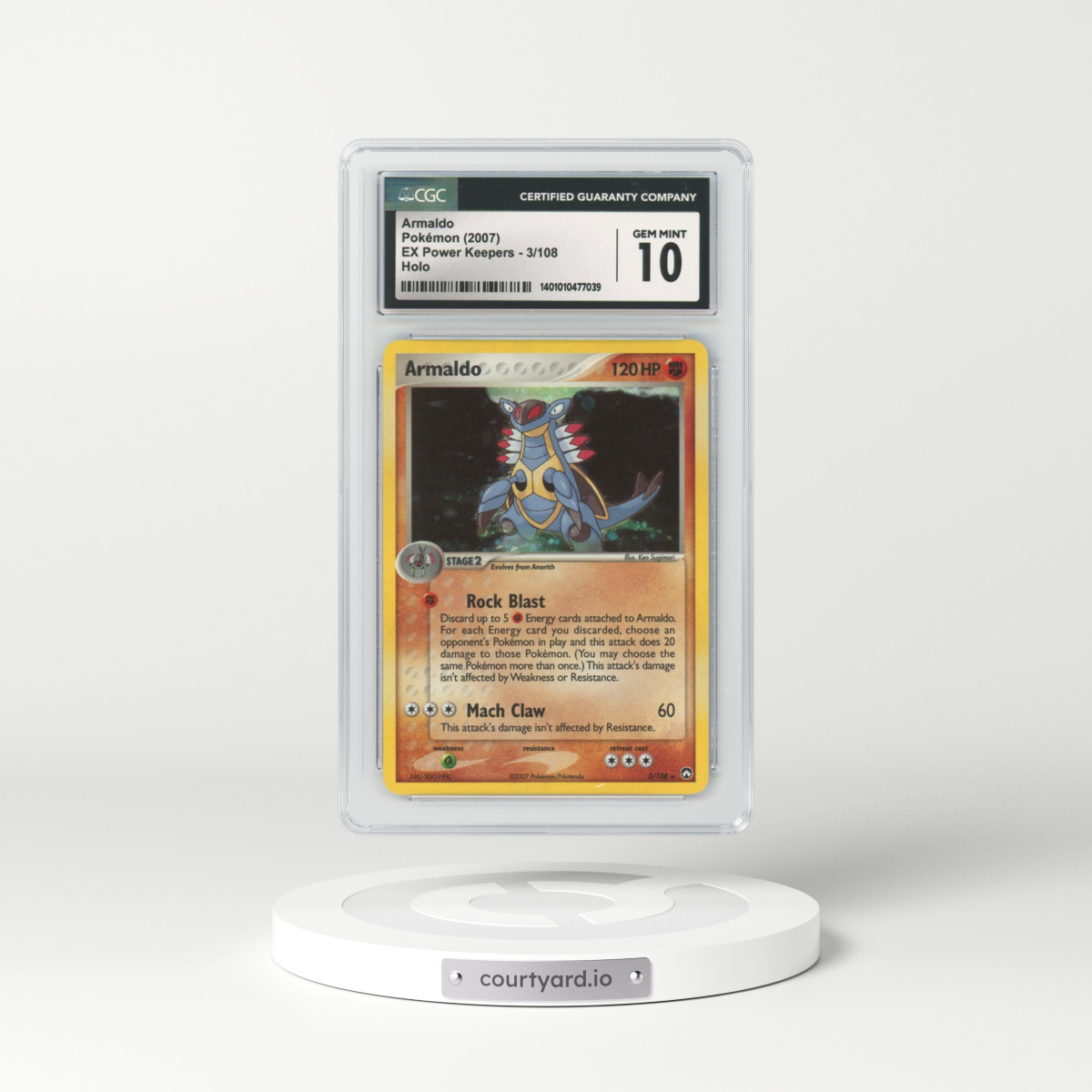 2007 EX Power Keepers #3 Armaldo - Holo (CGC 10 GEM MINT)