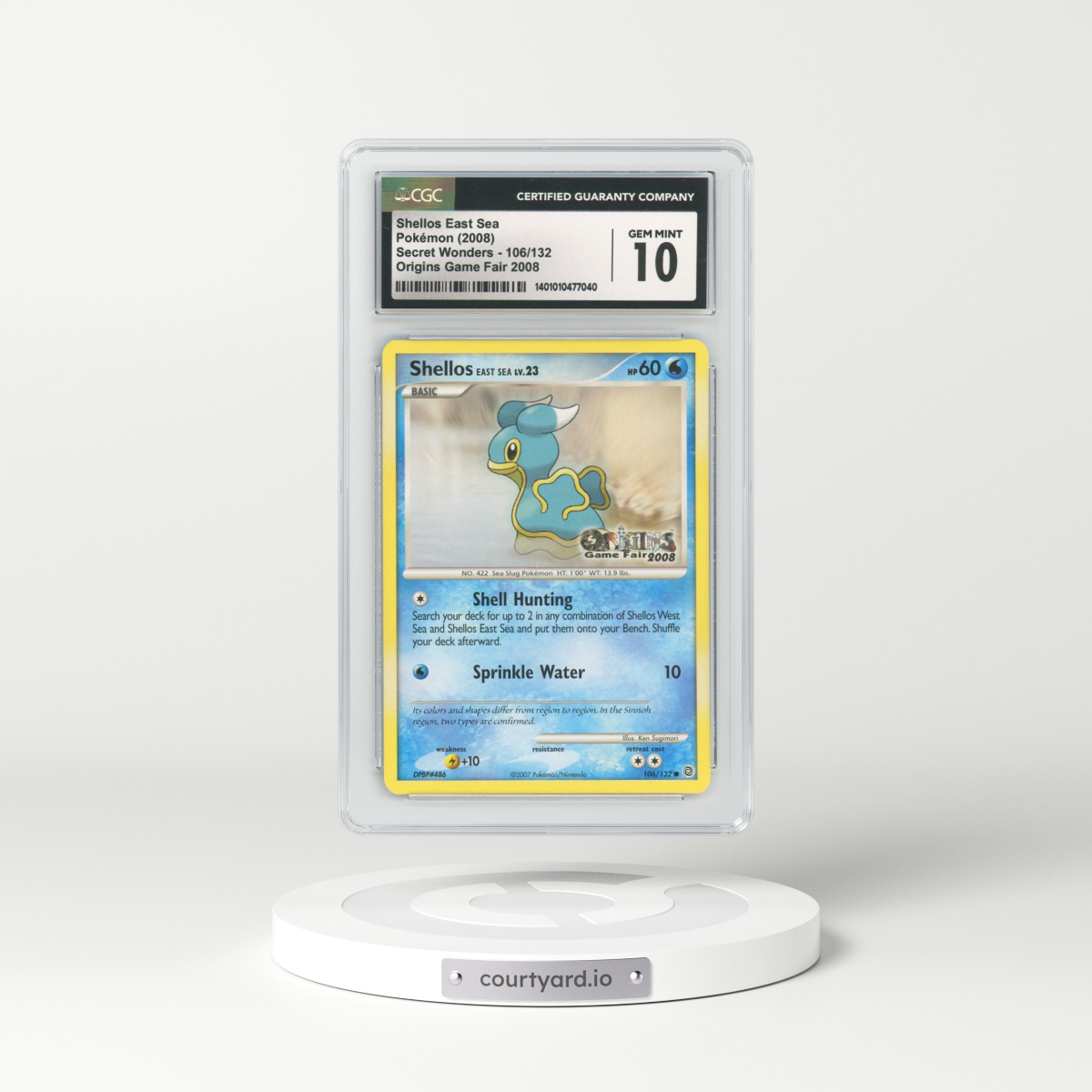 2008 Secret Wonders #106 Shellos East Sea (CGC 10 GEM MINT)