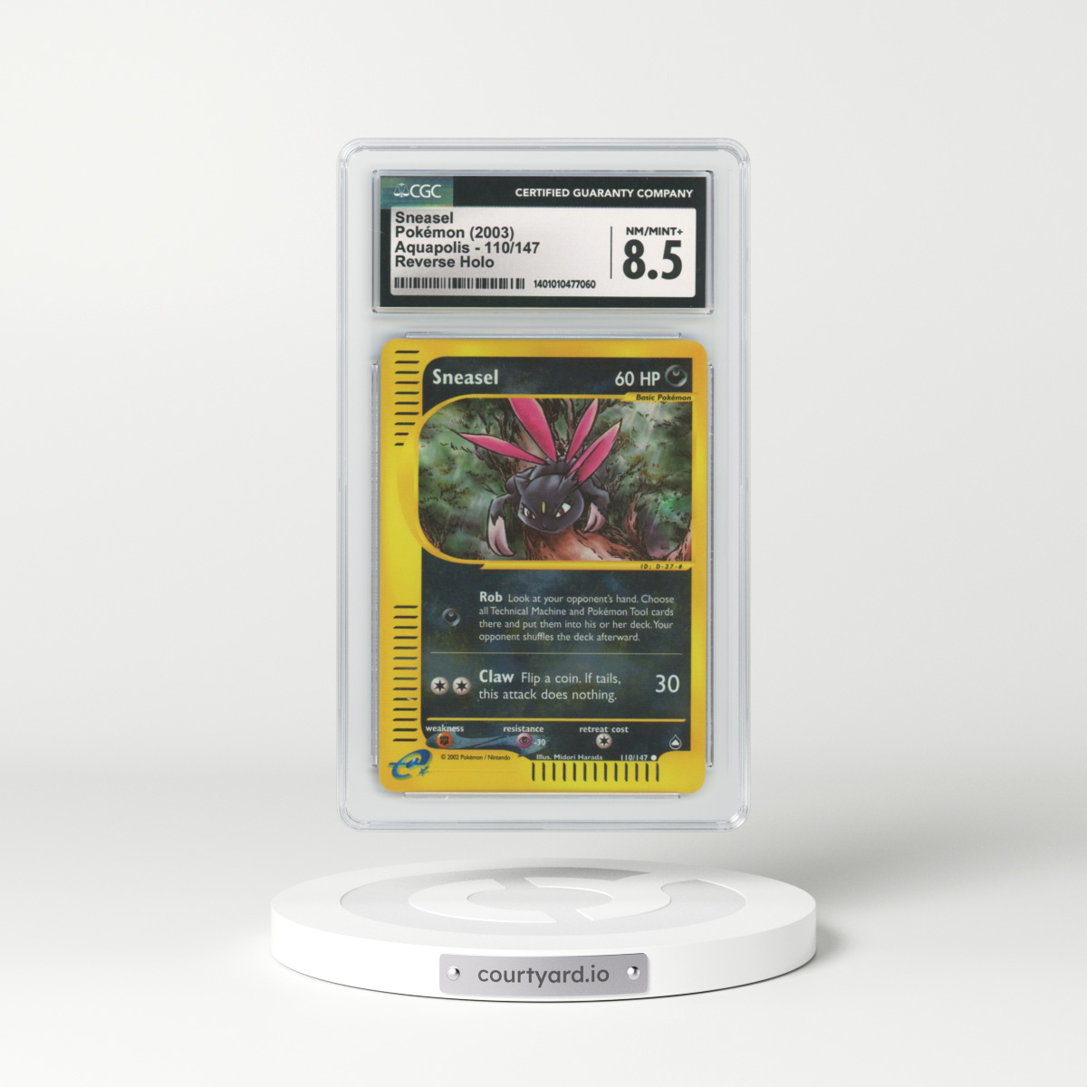 2003 Aquapolis #110 Sneasel - Holo e-Card Symbol (CGC 8.5 NM-MT+)