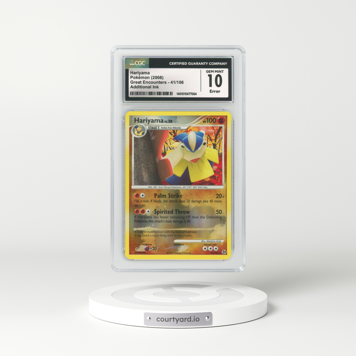 2008 Great Encounters #41 Hariyama - Holo (CGC 10 GEM MINT)