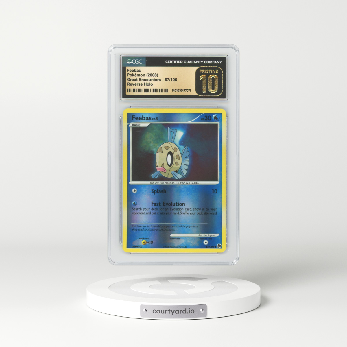 2008 Great Encounters #67 Feebas - Holo (CGC 10 PRISTINE)