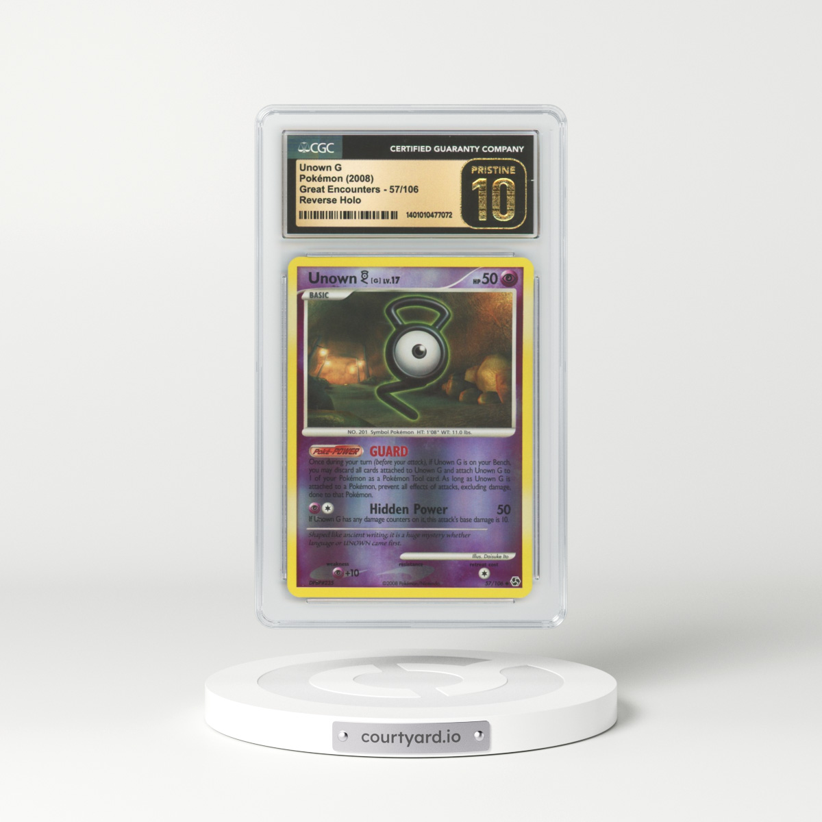 2008 Great Encounters #57 Unown G - Holo (CGC 10 PRISTINE)