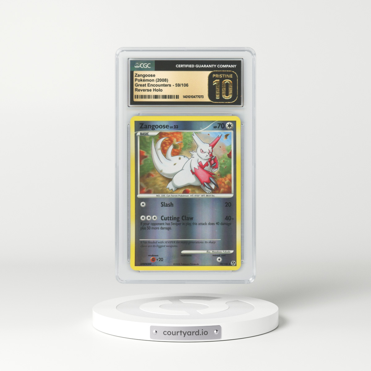 2008 Great Encounters #59 Zangoose - Holo (CGC 10 PRISTINE)