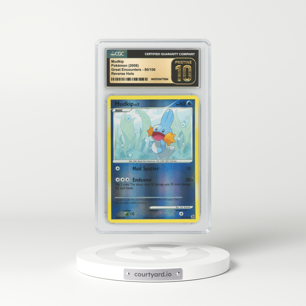 2008 Great Encounters #80 Mudkip - Holo (CGC 10 PRISTINE)