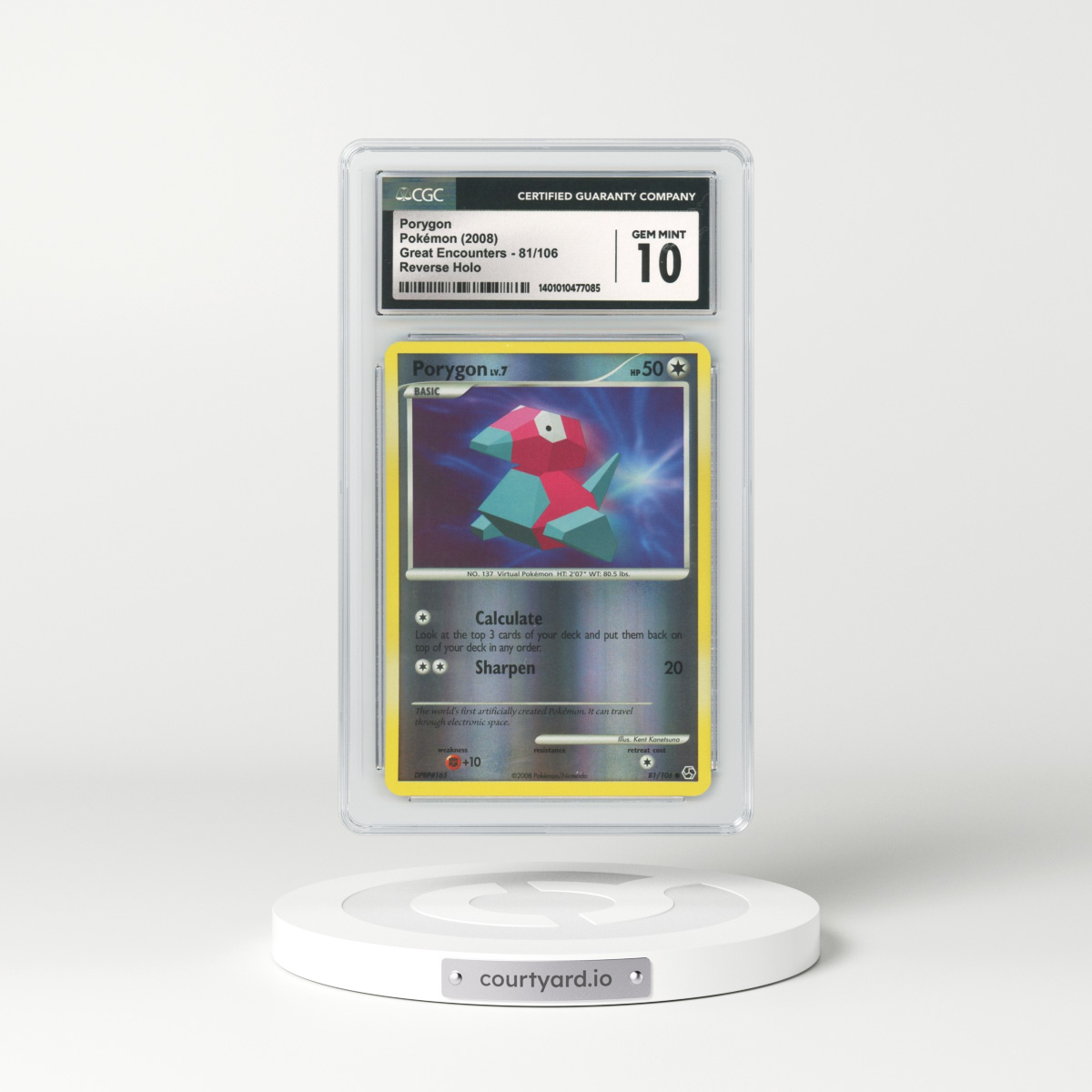 2008 Great Encounters #81 Porygon - Holo (CGC 10 GEM MINT)