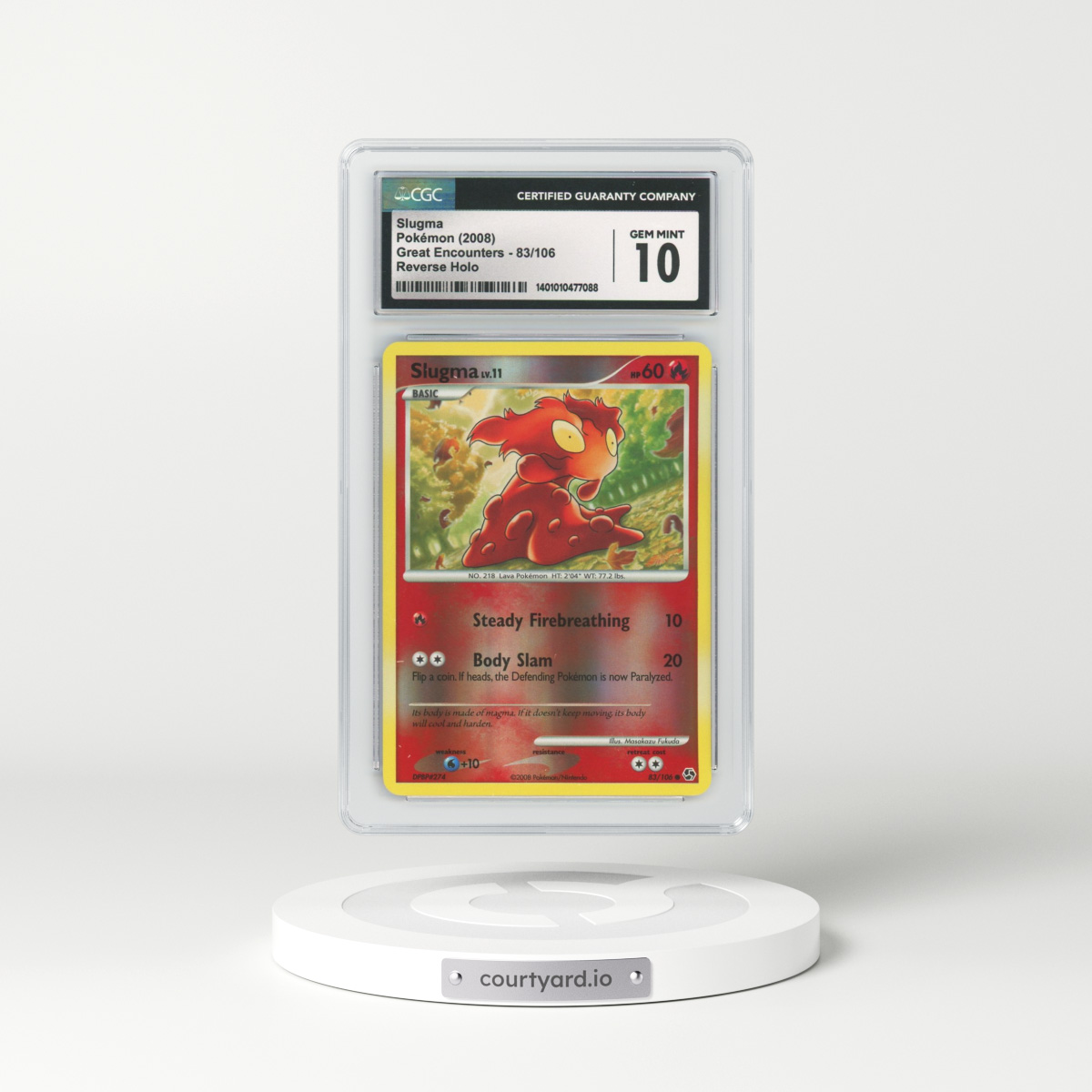 2008 Great Encounters #83 Slugma - Holo (CGC 10 GEM MINT)