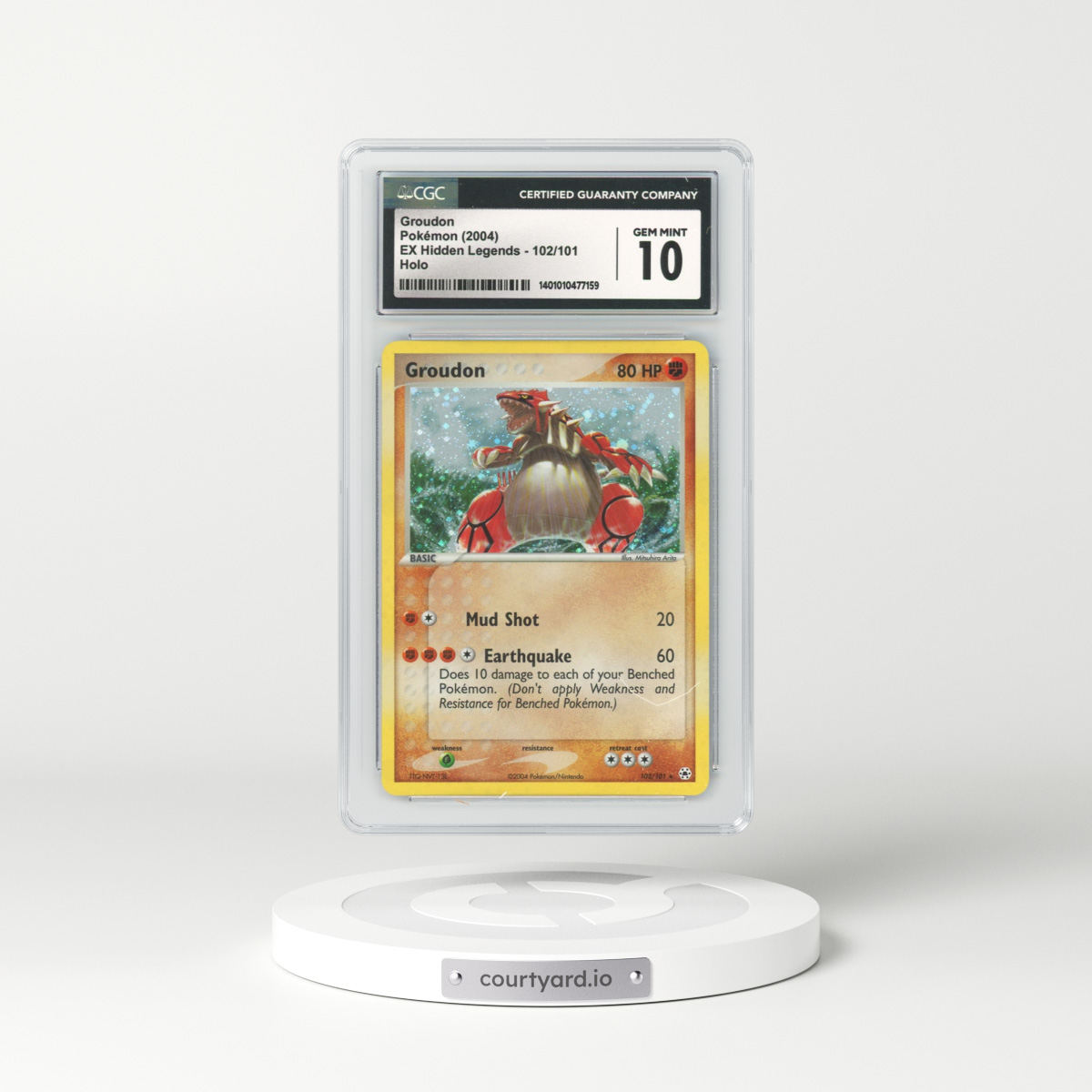 2004 EX Hidden Legends #102 Groudon - Holo (CGC 10 GEM MINT)