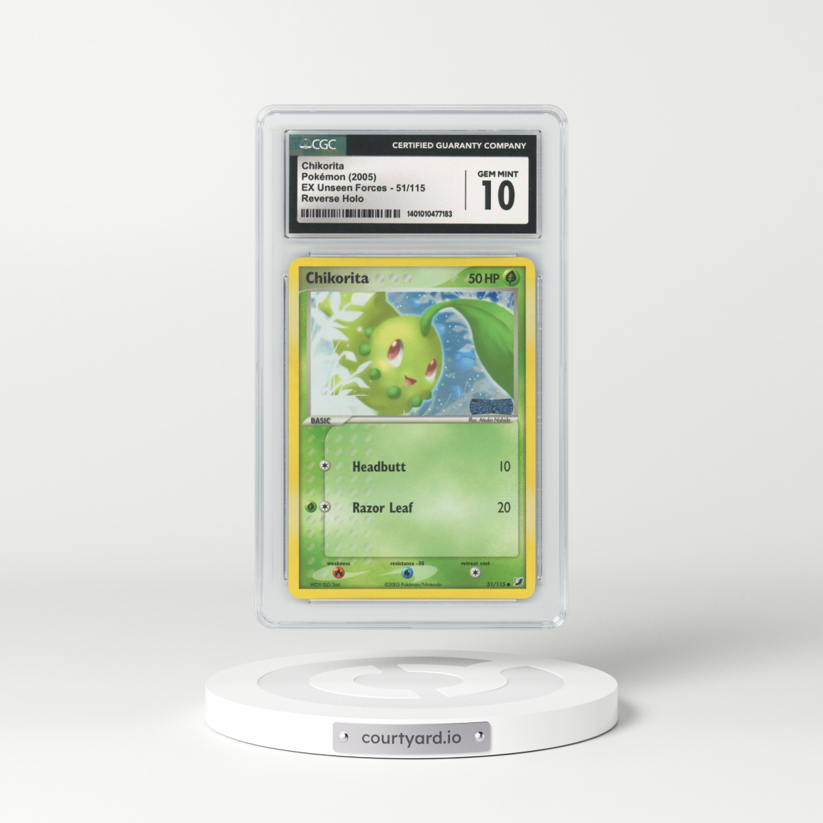 2005 EX Unseen Forces #51 Chikorita - Holo (CGC 10 GEM MINT)