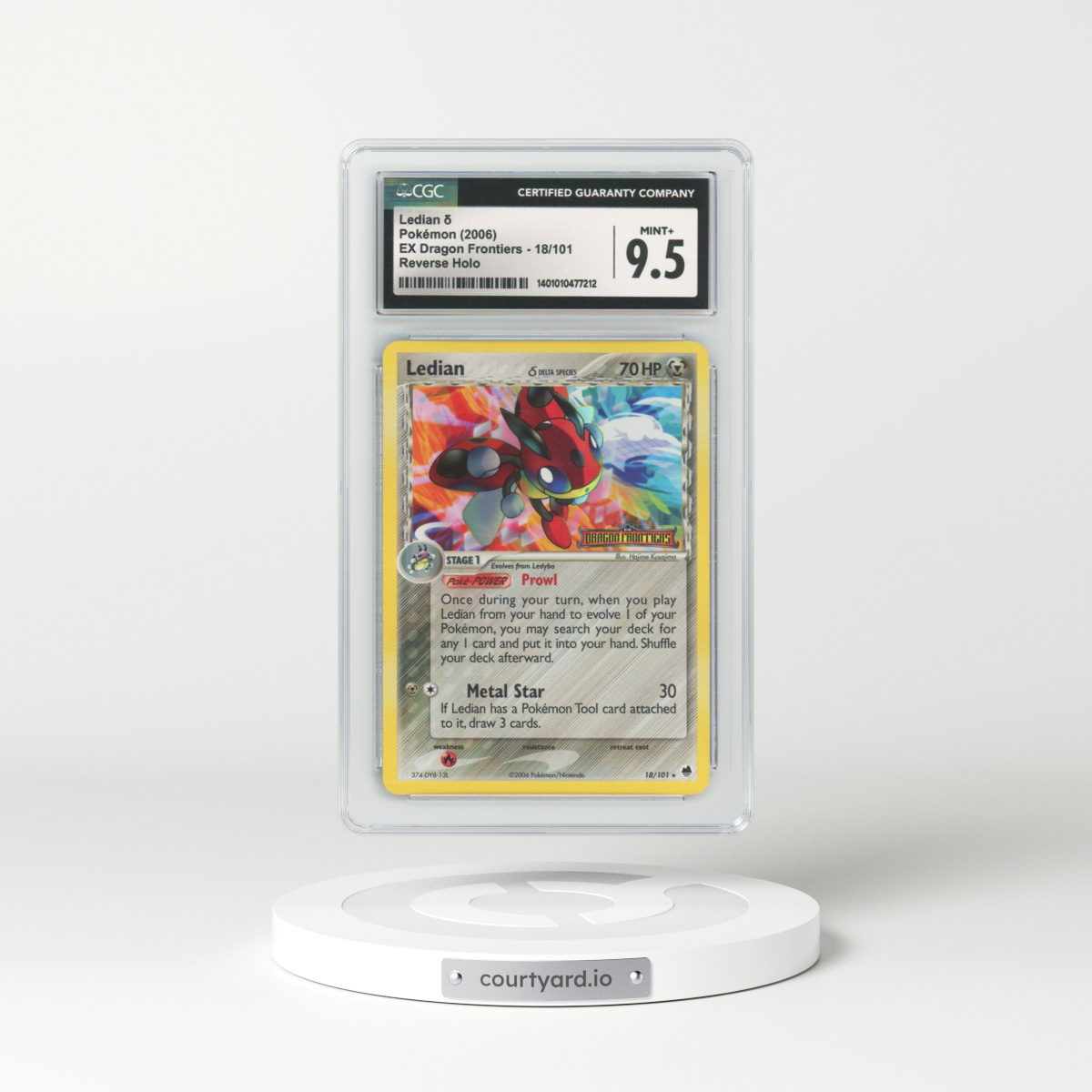 2006 EX Dragon Frontiers #18 Ledian - Holo (CGC 9.5 MINT+)