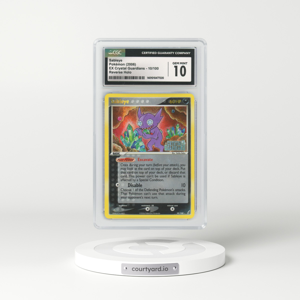 2006 EX Crystal Guardians #10 Sableye - Holo (CGC 10 GEM MINT)