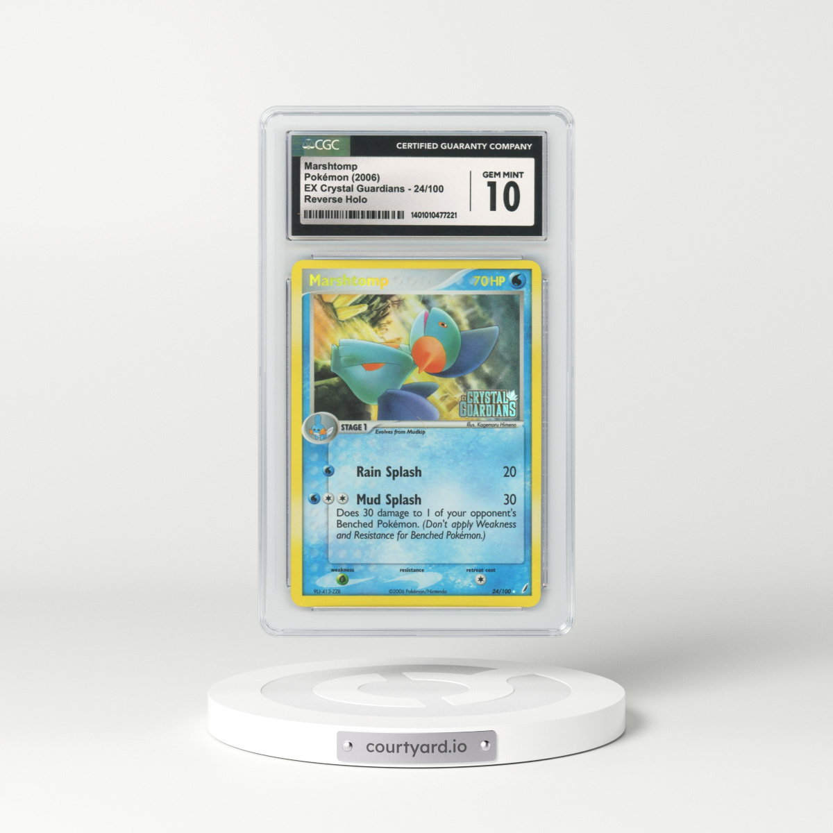 2006 EX Crystal Guardians #24 Marshtomp - Holo (CGC 10 GEM MINT)