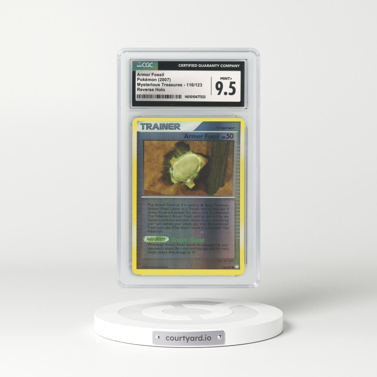 2007 Mysterious Treasures #116 Armor Fossil - Holo (CGC 9.5 MINT+)