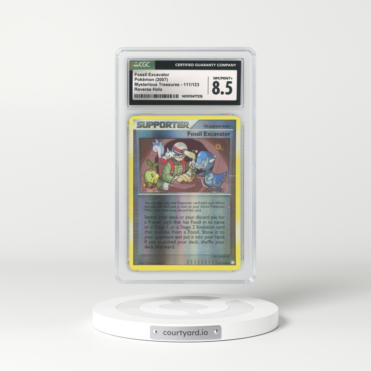 2007 Mysterious Treasures #111 Fossil Excavator - Holo (CGC 8.5 NM-MT+)