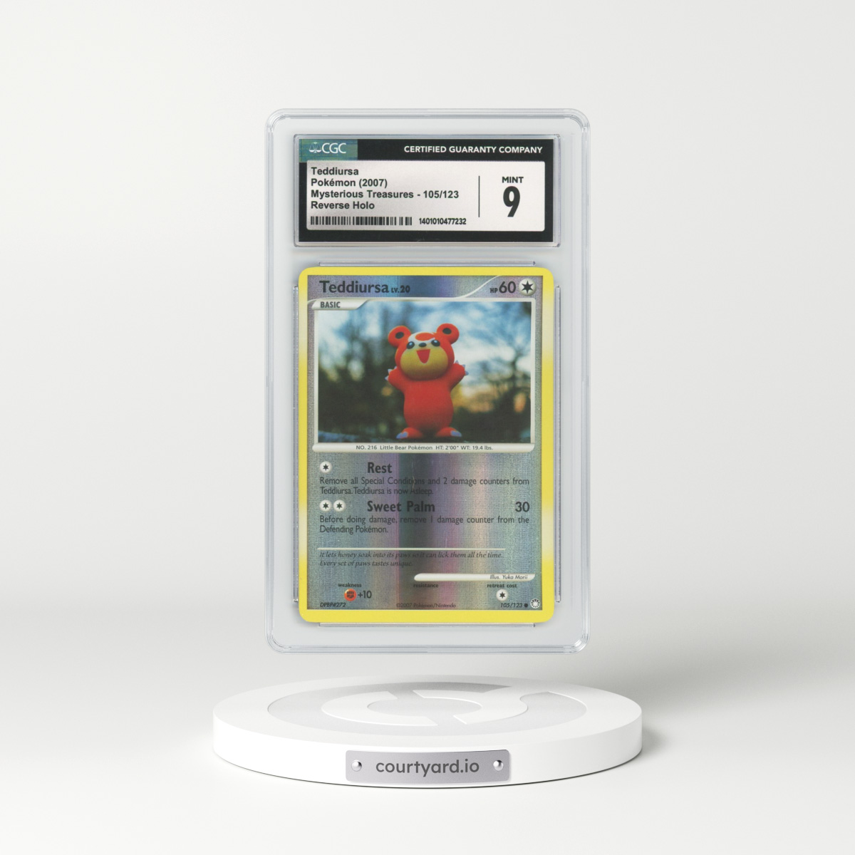 2007 Mysterious Treasures #105 Teddiursa - Holo (CGC 9 MINT)