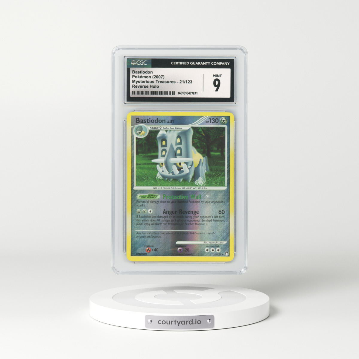 2007 Mysterious Treasures #21 Bastiodon - Holo (CGC 9 MINT)