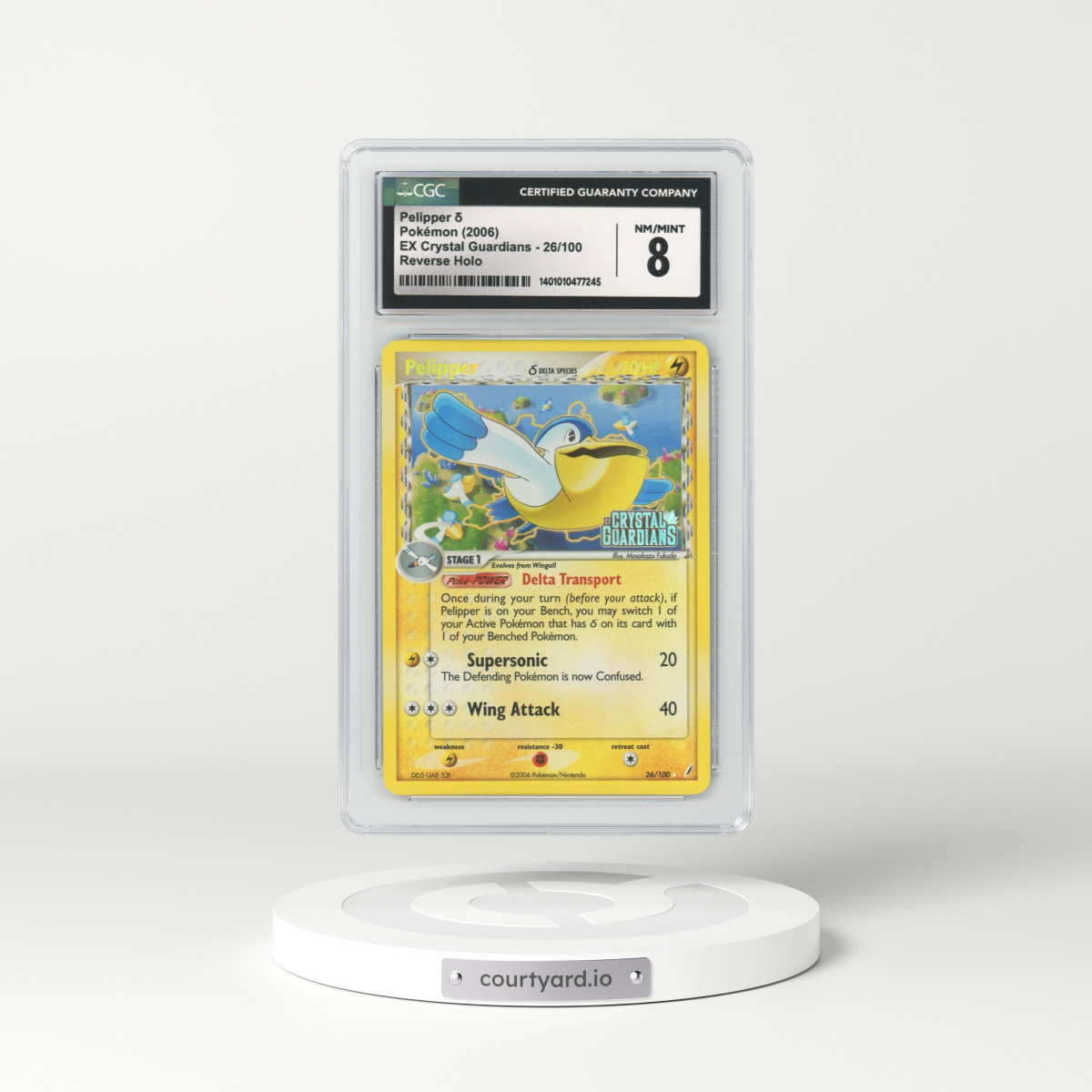 2006 EX Crystal Guardians #26 Pelipper - Holo (CGC 8 NM-MT)