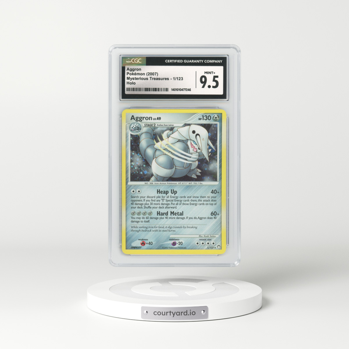 2007 Mysterious Treasures #1 Aggron - Holo (CGC 9.5 MINT+)