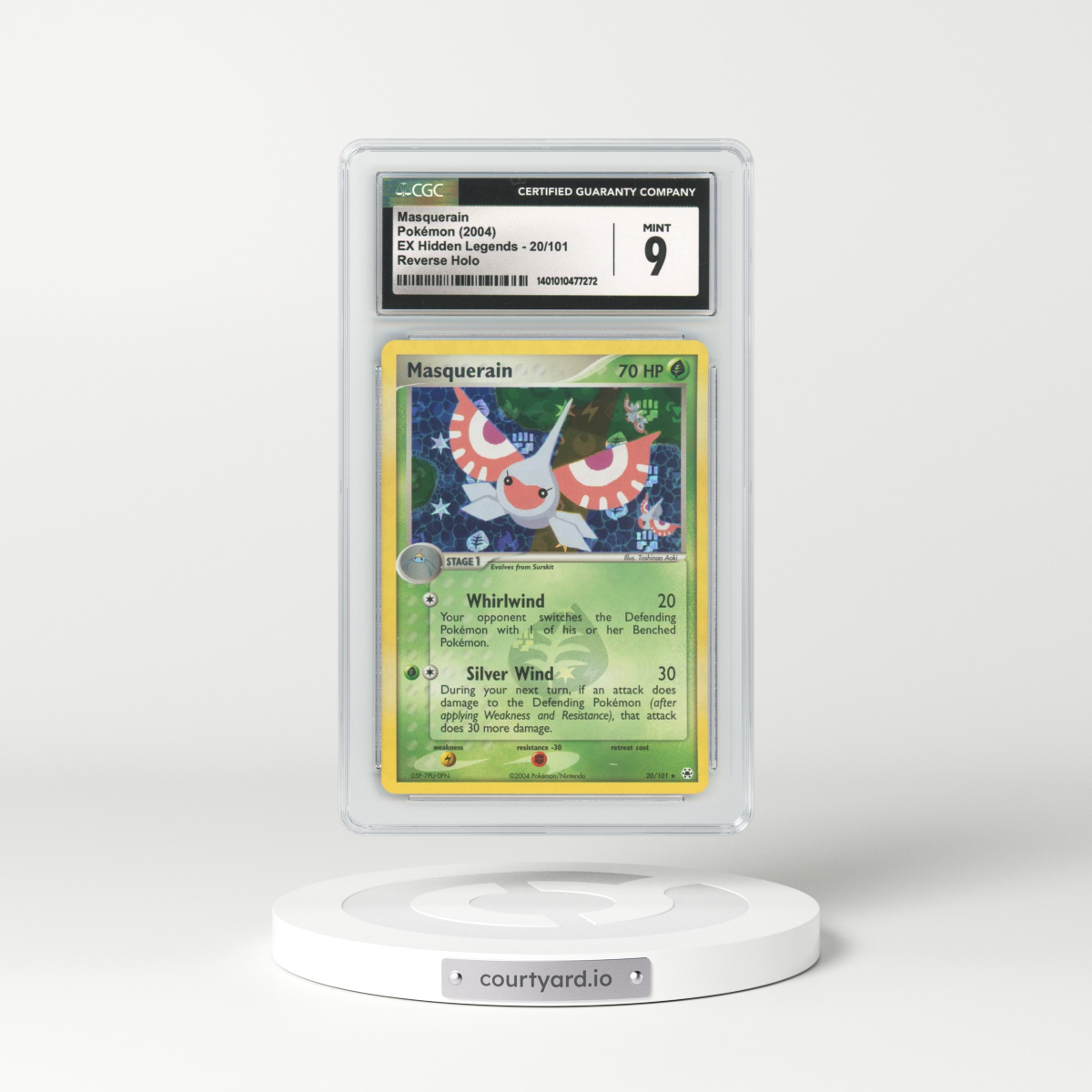 2004 EX Hidden Legends #20 Masquerain - Holo (CGC 9 MINT)