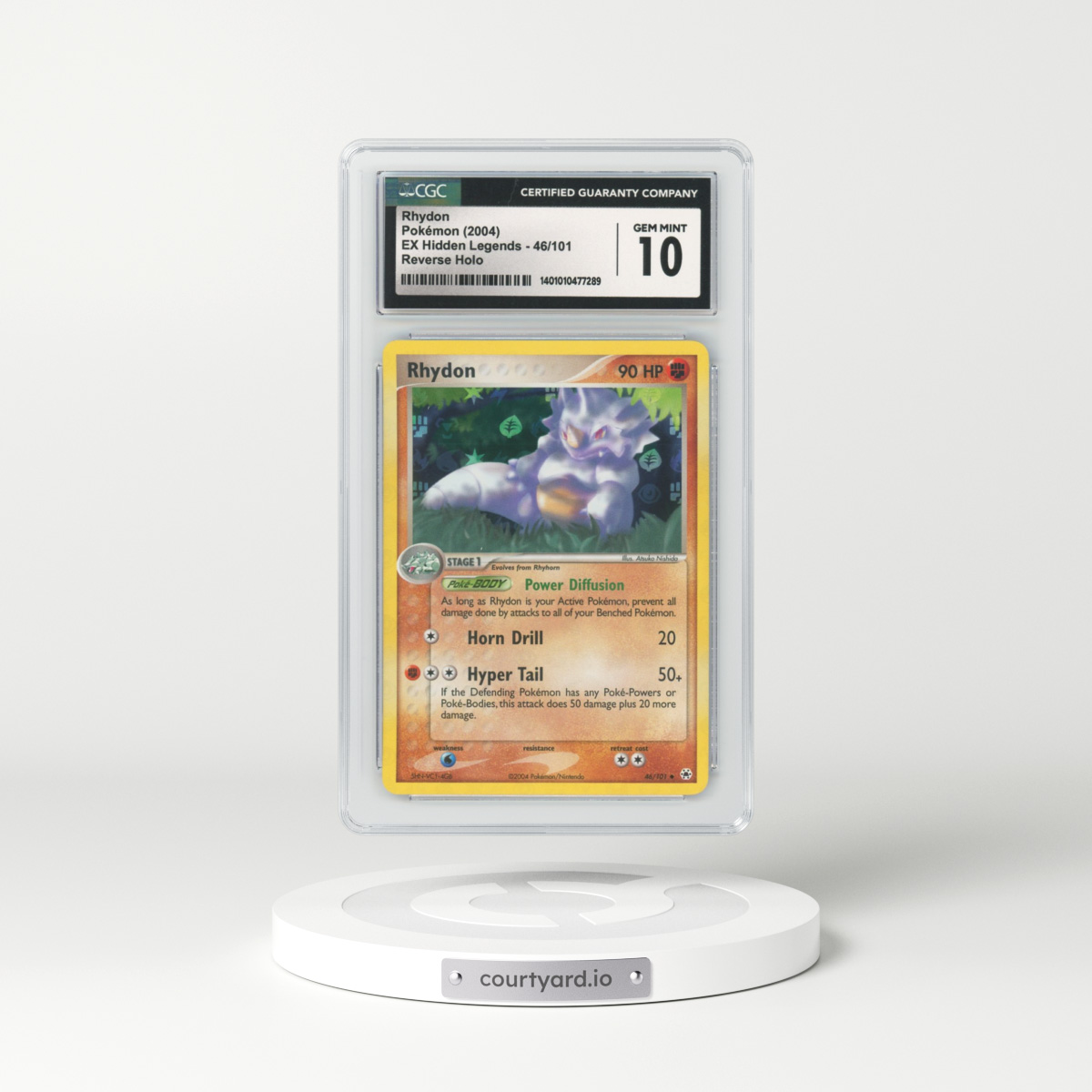 2004 EX Hidden Legends #46 Rhydon - Holo (CGC 10 GEM MINT)