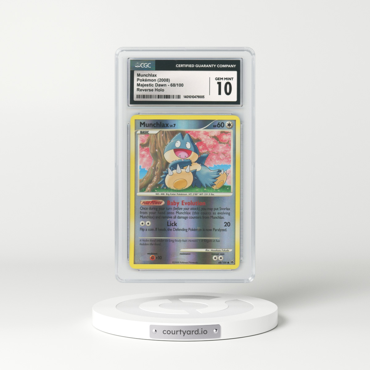 2008 Majestic Dawn #68 Munchlax - Holo (CGC 10 GEM MINT)