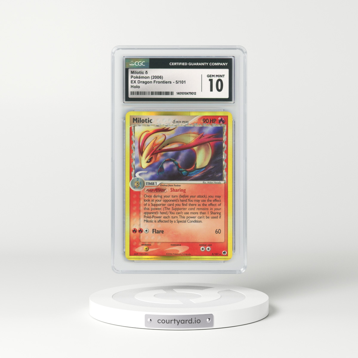 2006 EX Dragon Frontiers #5 Milotic - Holo (CGC 10 GEM MINT)