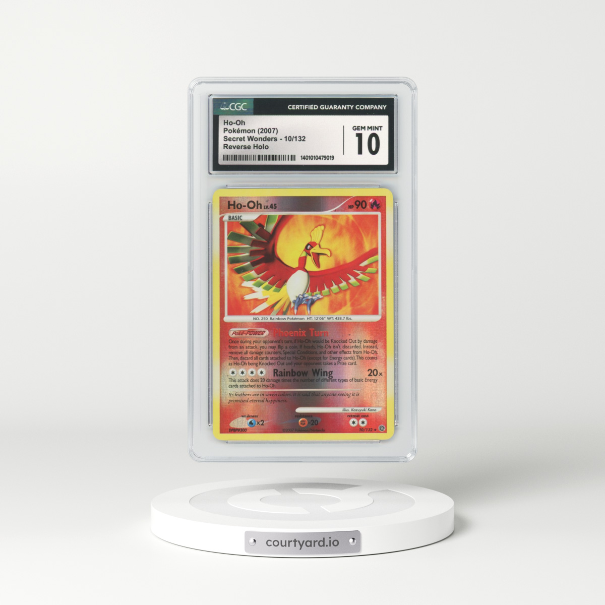 2007 Secret Wonders #10 Ho-Oh - Holo (CGC 10 GEM MINT)