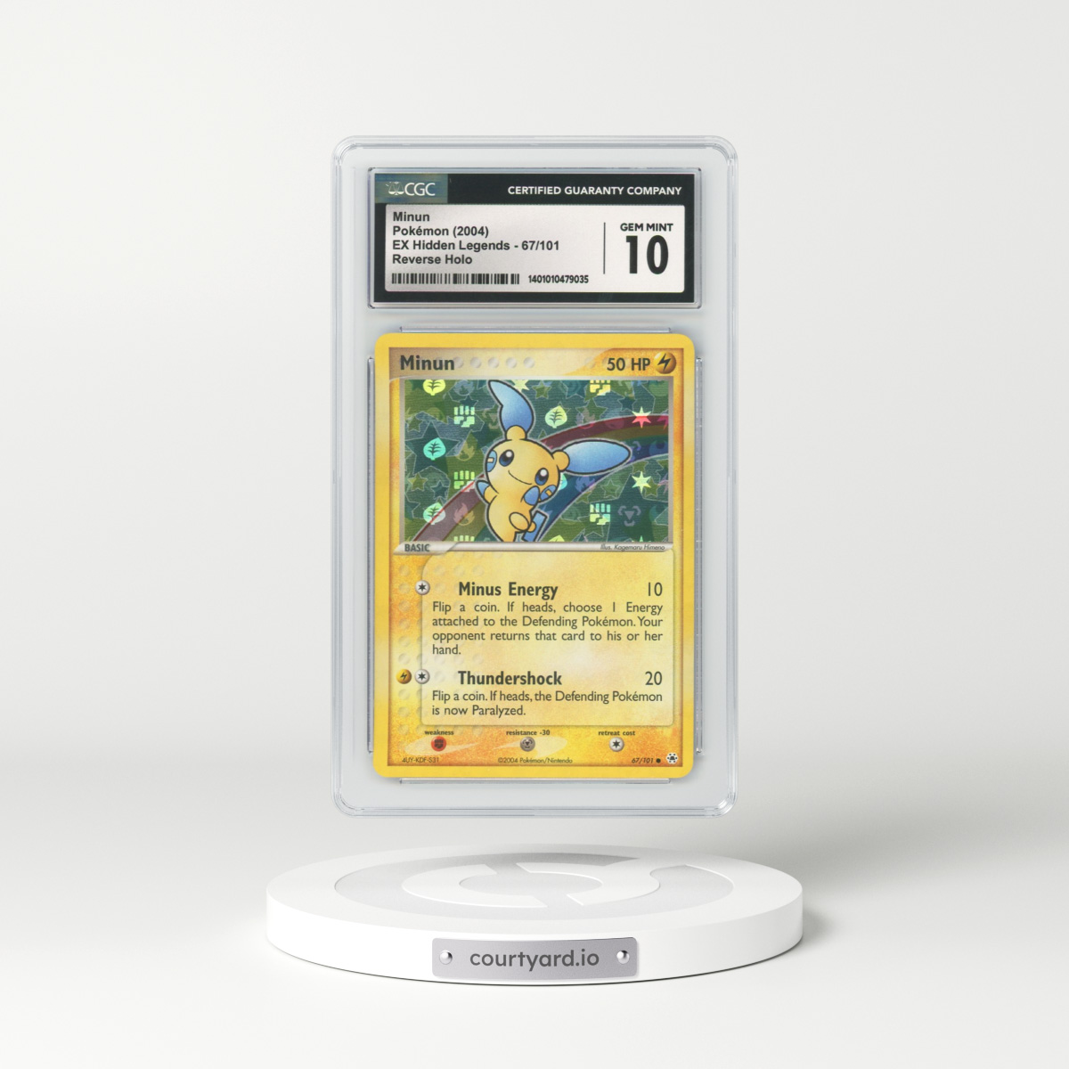 2004 EX Hidden Legends #67 Minun - Holo (CGC 10 GEM MINT)