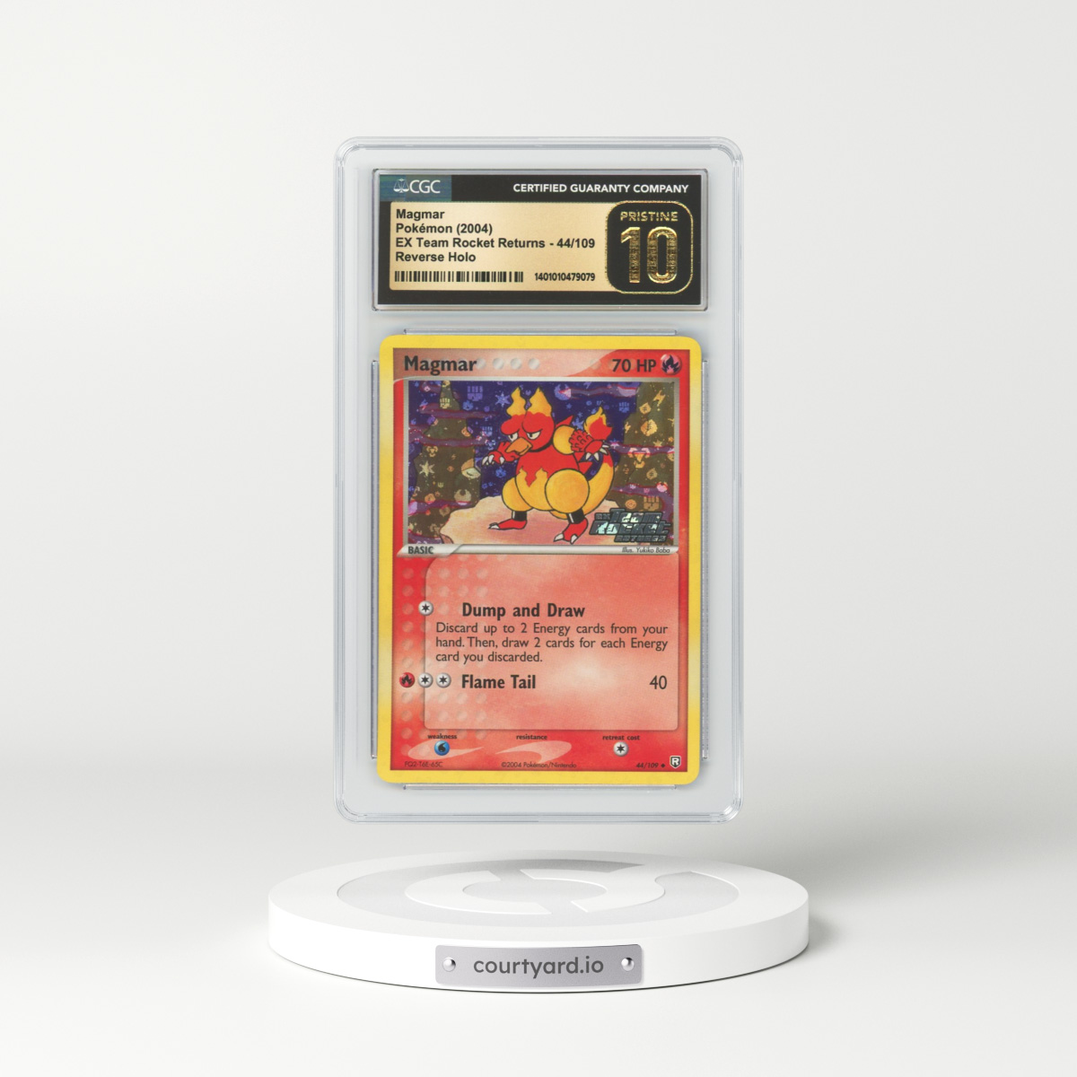2004 EX Team Rocket Returns #44 Magmar - Holo (CGC 10 PRISTINE)