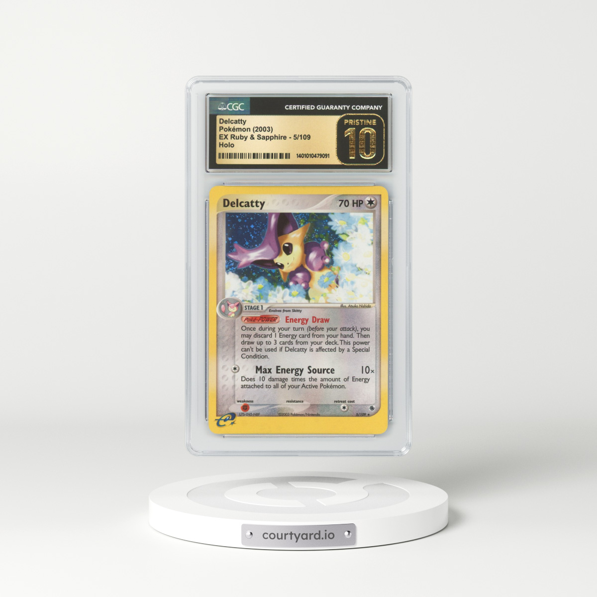 2003 EX Ruby & Sapphire #5 Delcatty - Holo With "e" Symbol (CGC 10 PRISTINE)
