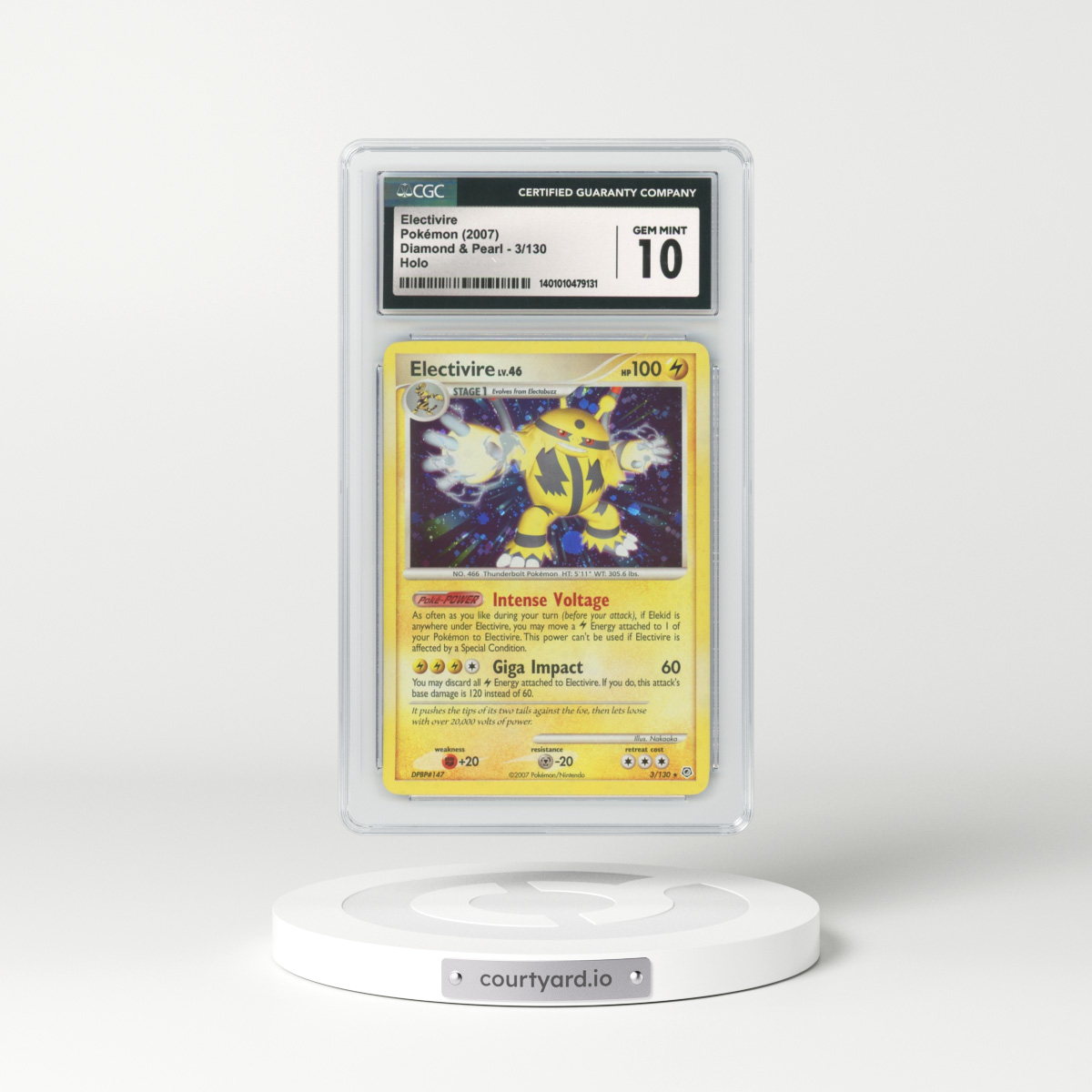 2007 Diamond & Pearl #3 Electivire - Holo (CGC 10 GEM MINT)