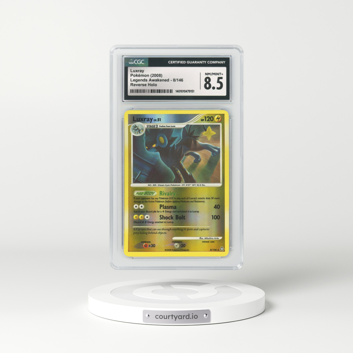 2008 Legends Awakened #8 Luxray - Holo (CGC 8.5 NM-MT+)