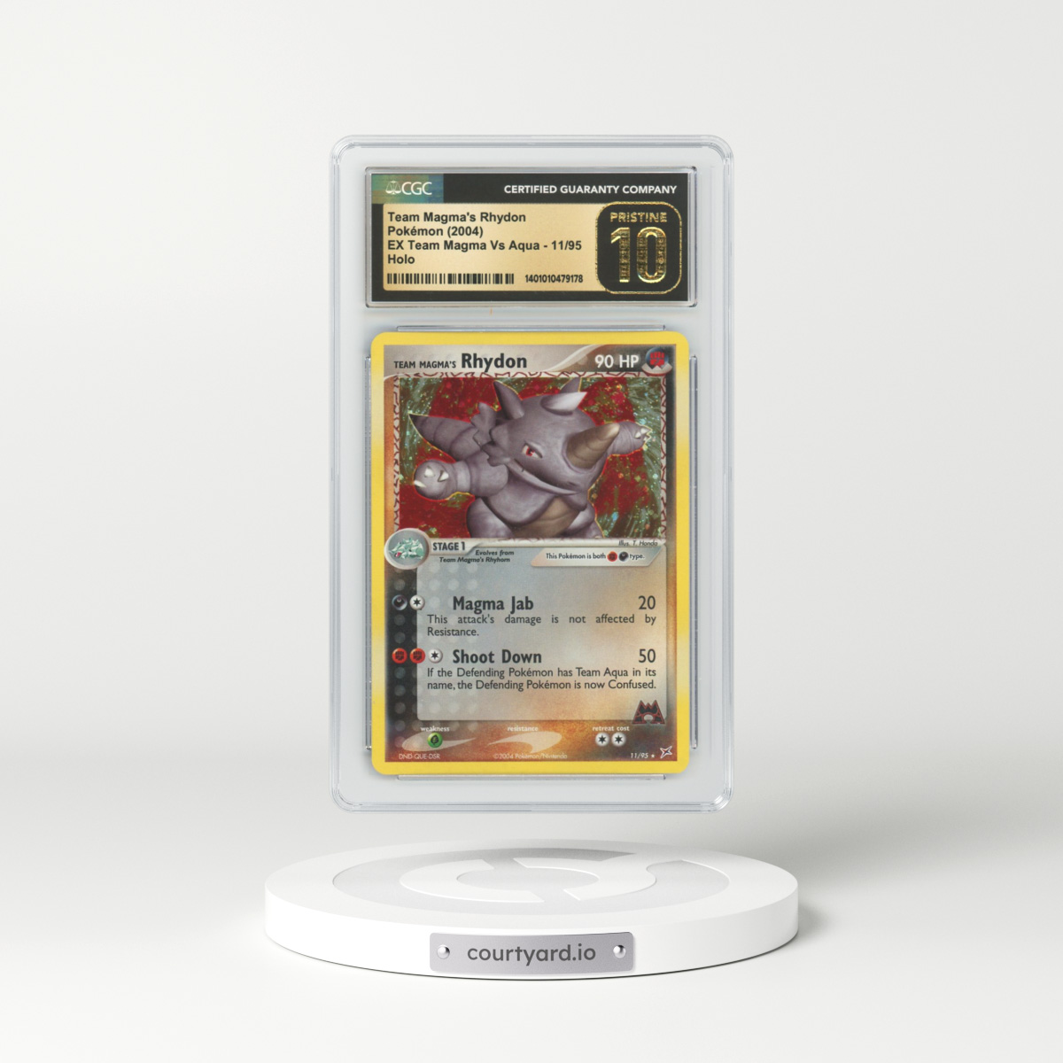 2004 EX Team Magma VS Team Aqua #11 Team Magma's Rhydon - Holo (CGC 10 PRISTINE)