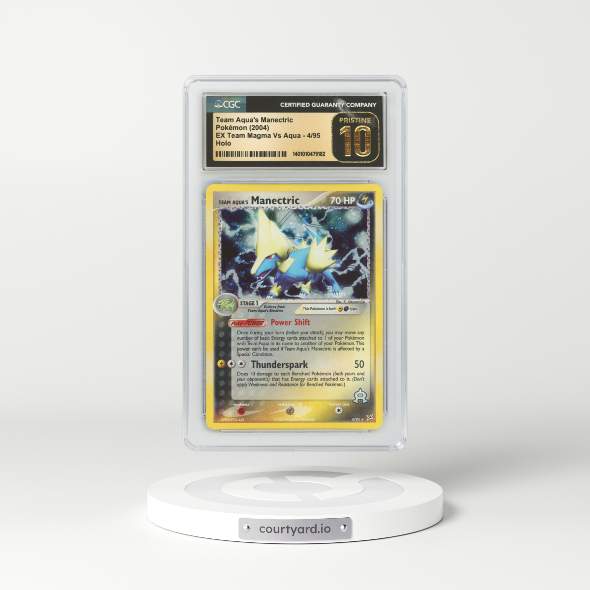 2004 EX Team Magma VS Team Aqua #4 Team Aqua's Manectric - Holo (CGC 10 PRISTINE)
