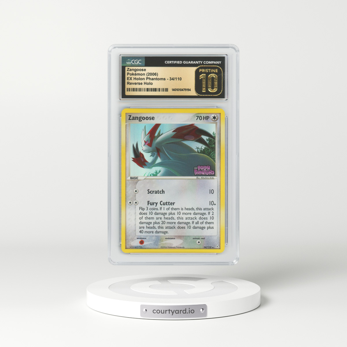 2006 EX Holon Phantoms #34 Zangoose - Holo (CGC 10 PRISTINE)